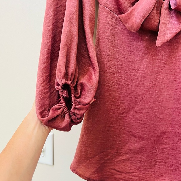 Sage Long Sleeve Dress in Deep Rose - Picture 4 of 8